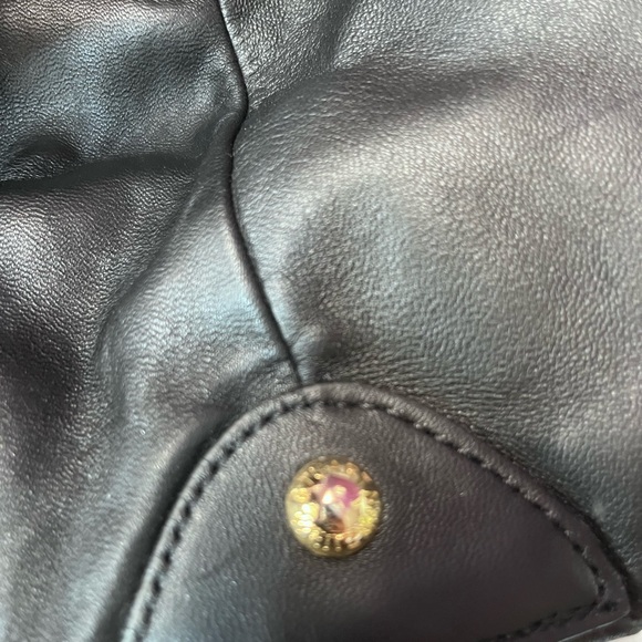 Stuart Weitzman Napa Black Leather/Calfskin leopard print shoulder bag - Picture 7 of 16